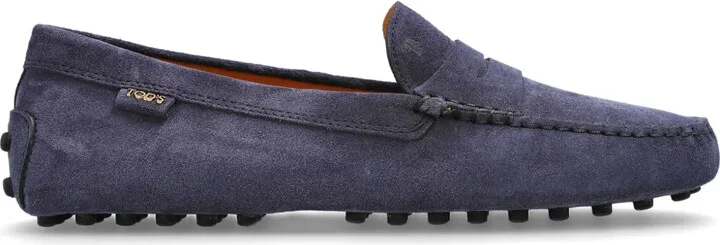 Gommino pebble-textured suede loafers