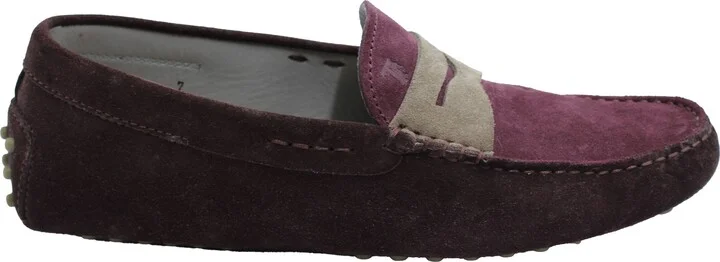 Gommino Penny Driving Shoes in Purple Suede