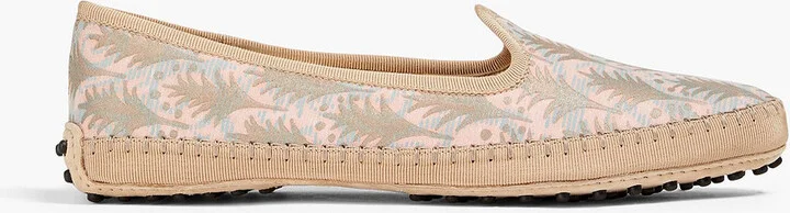 Gommino printed canvas loafers