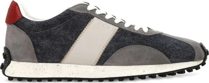 Gommino suede-leather panel sneakers