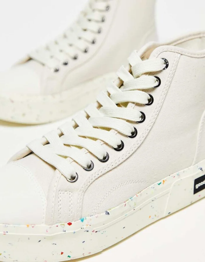 Good News Juice high top chunky sneakers in beige with speckled sole - Image 3