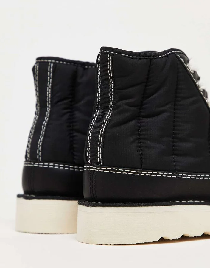 Good News Roopa quilted boots in black - Image 4