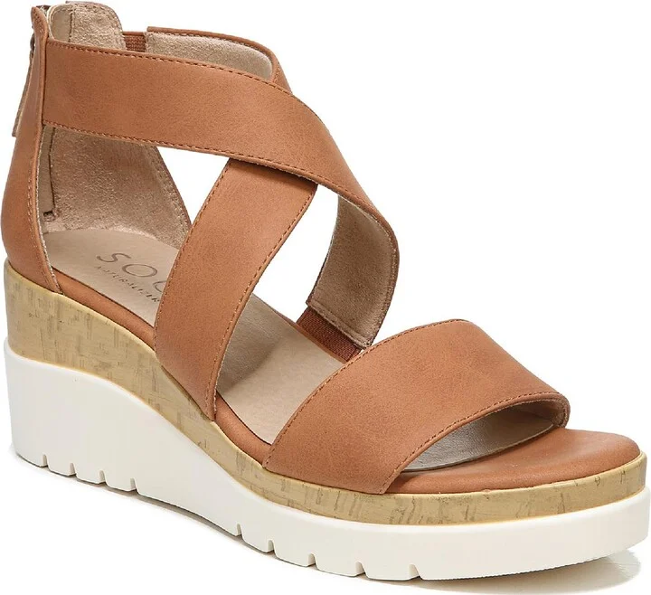 Good Times Womens Zipper Comfort Wedge Sandals