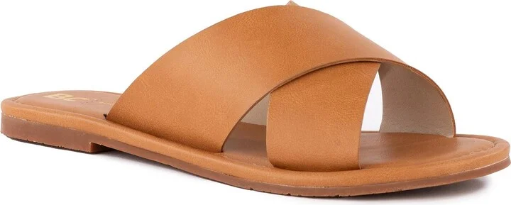 Good Vibrations Womens Woven Manmade Slide Sandals