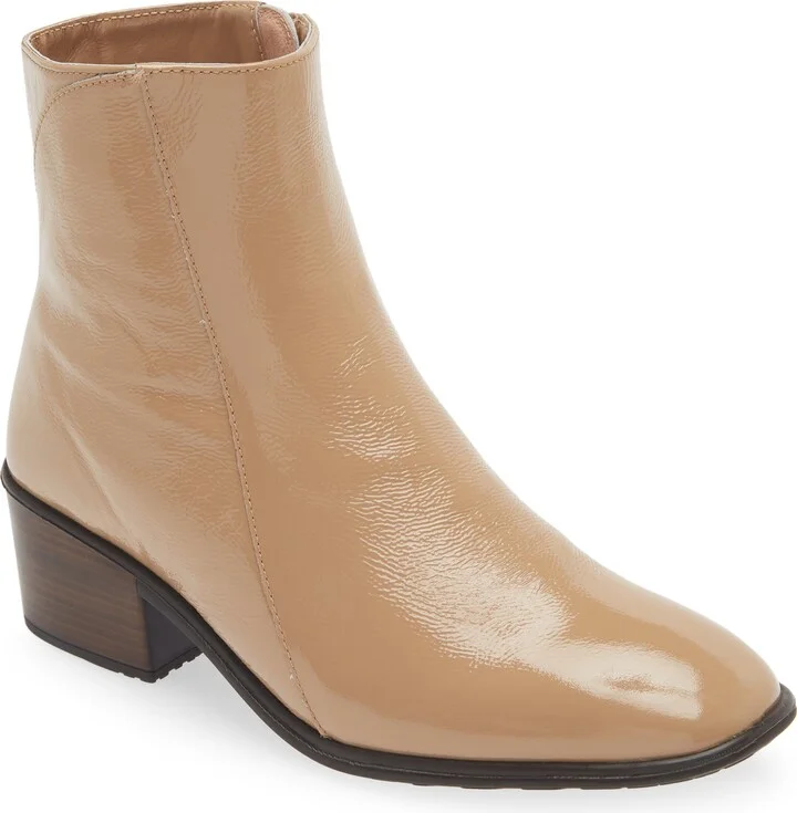Camel Crinkle Patent Leather