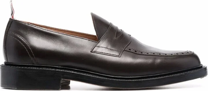 Goodyear-sole penny-slot loafers