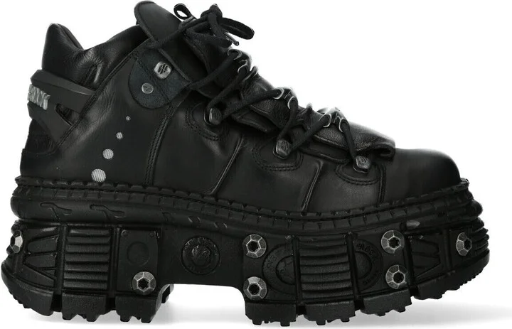 Goth Leather Ankle Boots-WALL106-S25