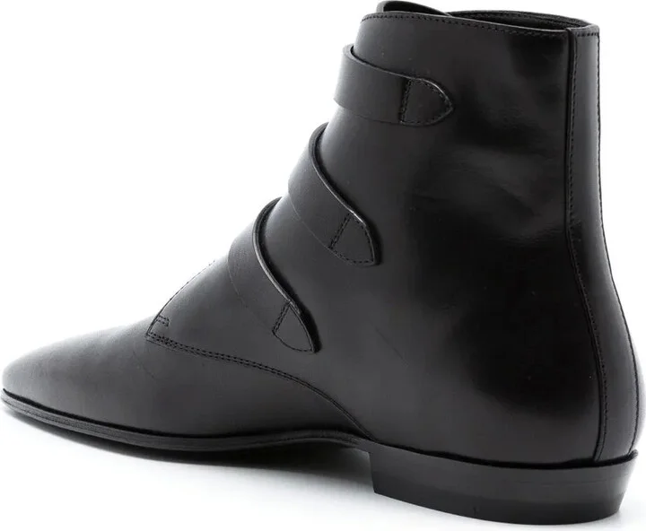 Goth leather buckle boots - Image 3