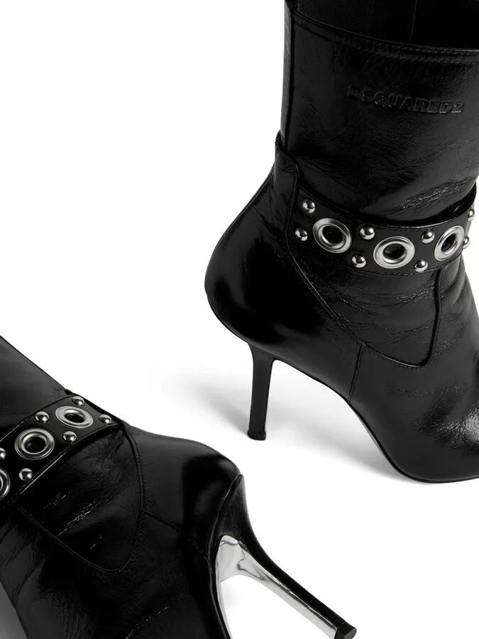 Gothic eyelet-embellished leather ankle boots - Image 5
