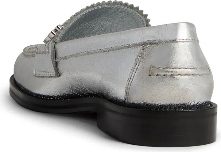 Gothic metallic-finish leather loafers - Image 3