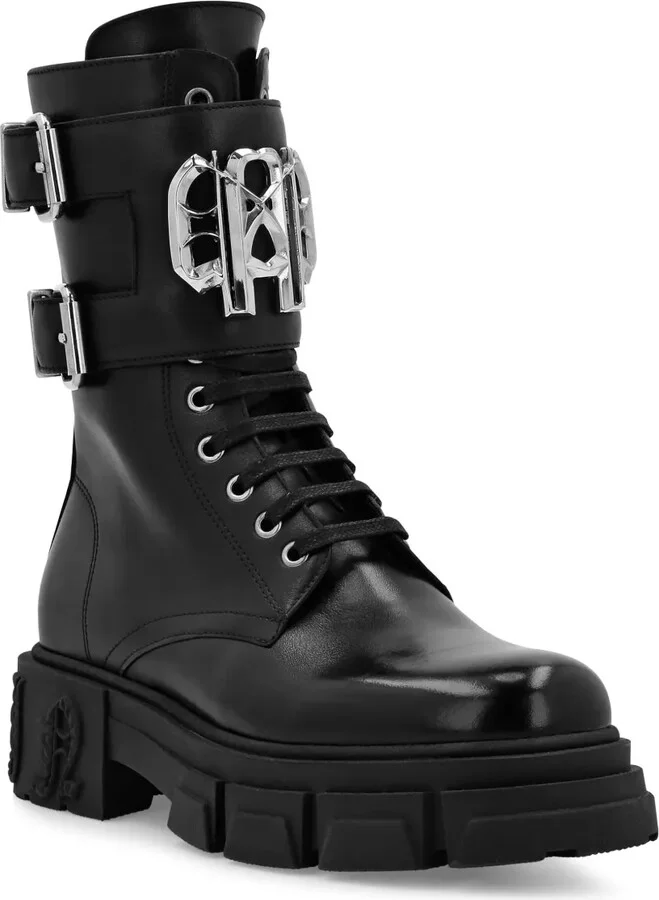 Gothic Plein mid flat leather boots - Image 2
