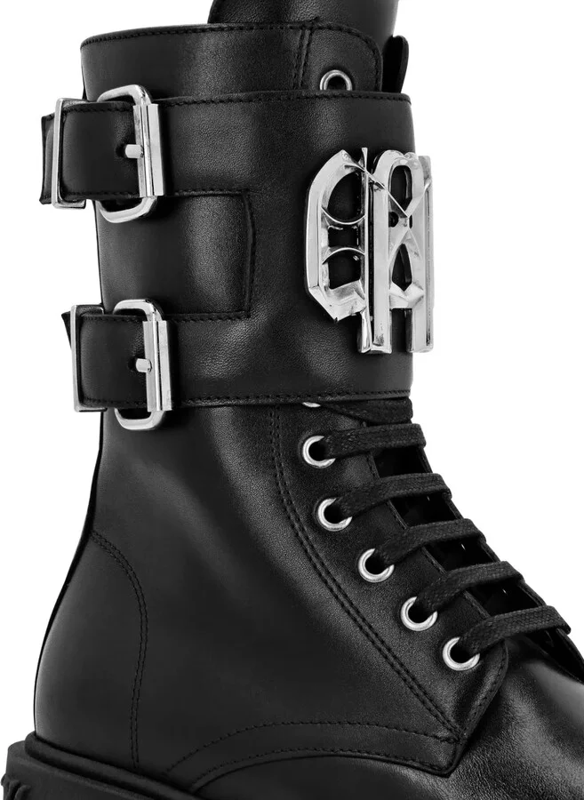 Gothic Plein mid flat leather boots - Image 4