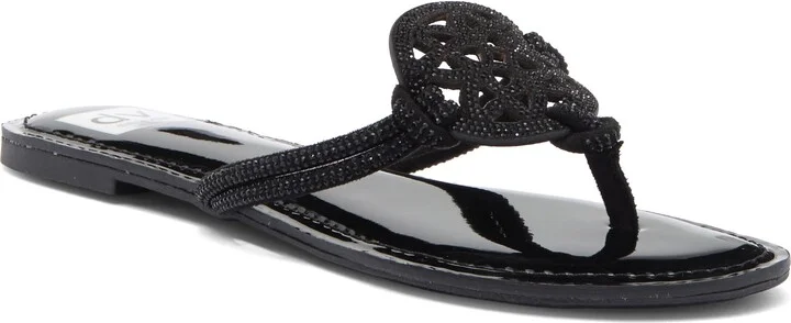 Gotie Rhinestone Strap Slide Sandal