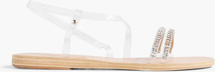 Goudi crystal-embellished PVC slingback sandals