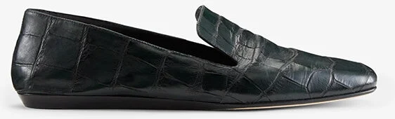 Grace Loafer - Embossed Croc - Dark Green - Image 6