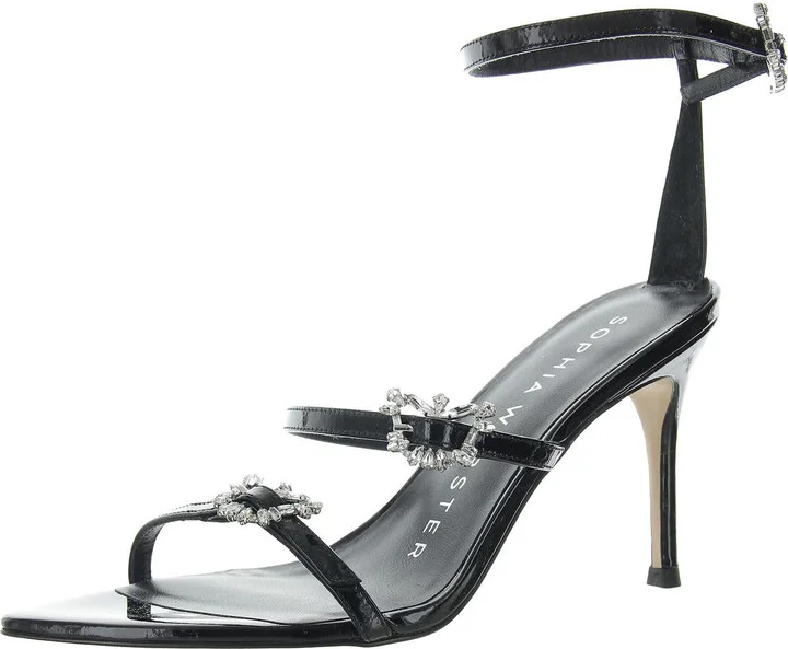 Grace Mid Womens Embellished Patent Leather Heels