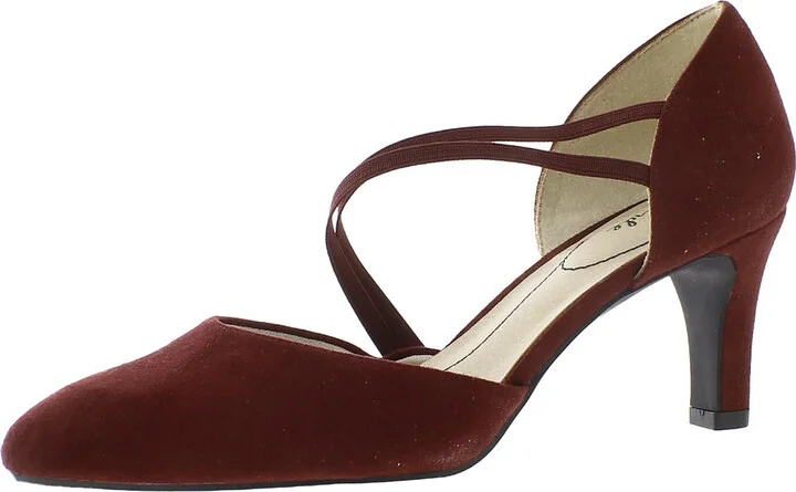Grace Womens Faux Suede Strappy D'Orsay Heels