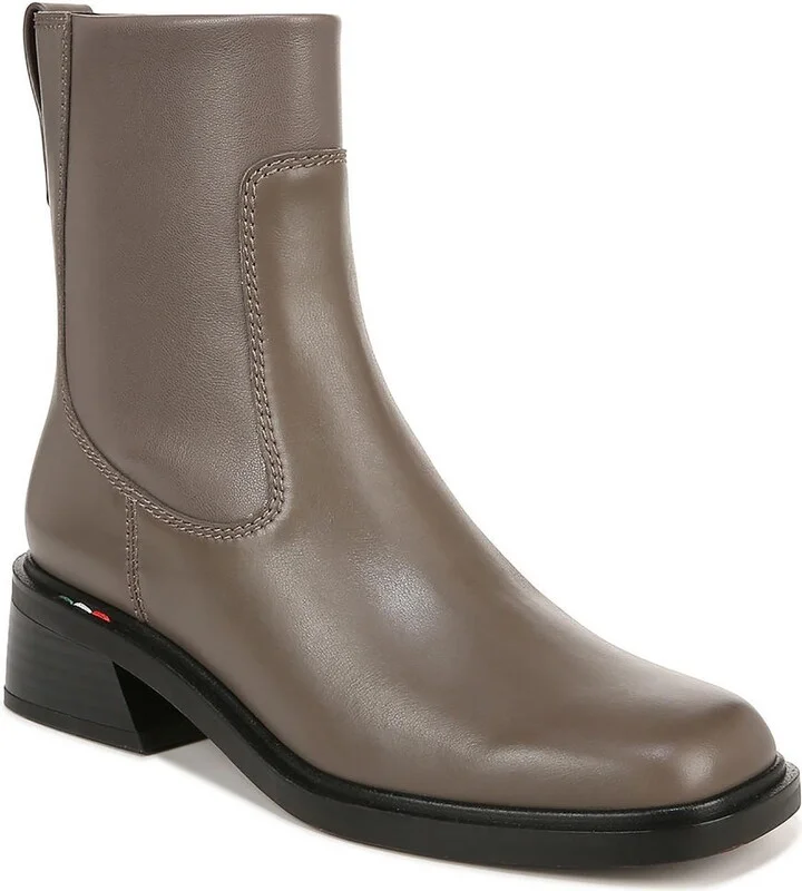Gracelyn Womens Leather Square Toe Ankle Boots