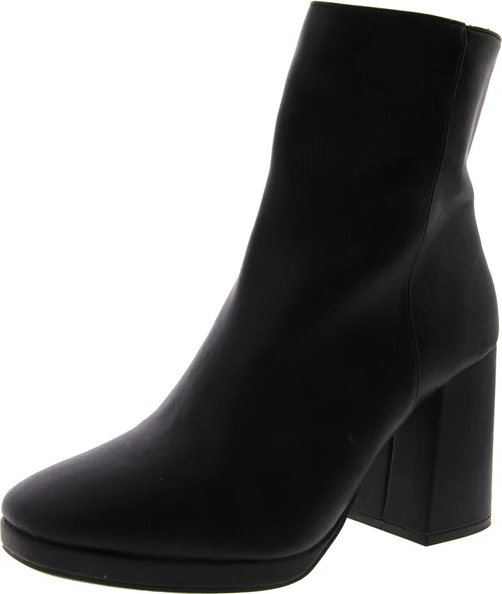 Gracen 18 Womens Faux Leather Block Heel Mid-Calf Boots