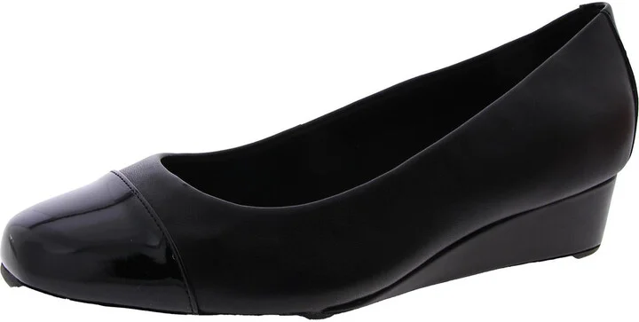 Gracey Womens Suede Square Toe Wedge Heels