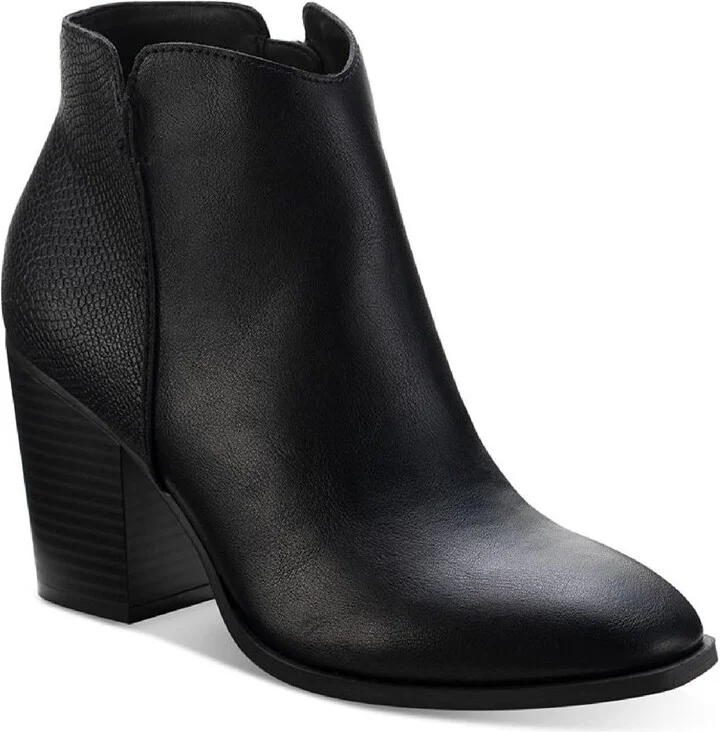 Graceyy Womens Faux Leather Block Heel Ankle Boots