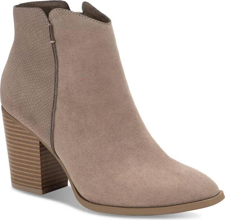 Graceyy Womens Microsuede Embossed Ankle Boots