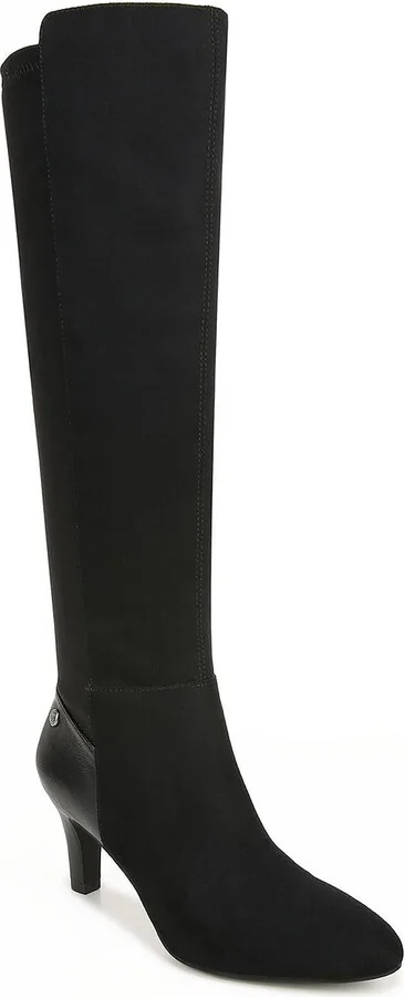 Gracie Womens Faux Suede Heels Knee-High Boots