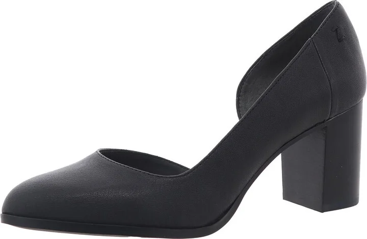Gracie Womens Leather Block D'Orsay Heels