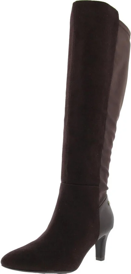 GRACIE Womens Two Tone Manmade Knee-High Boots