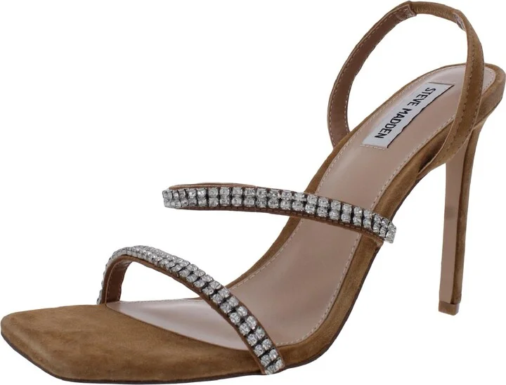 Grade R Womens Faux Leather Square Toe Heel Sandals