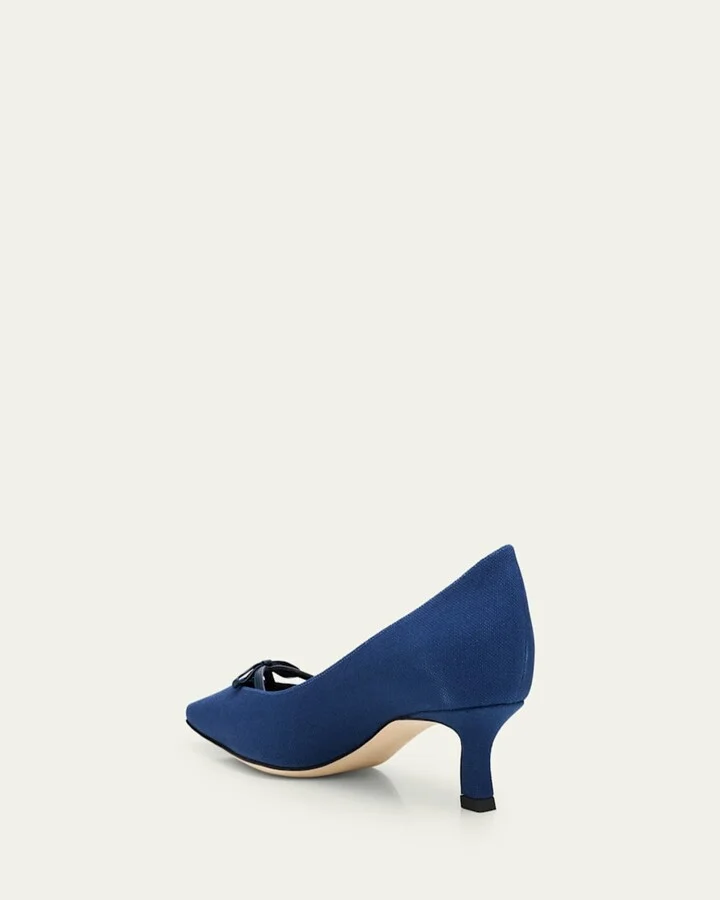 Grafa Woven Bow Kitten Pumps - Image 2