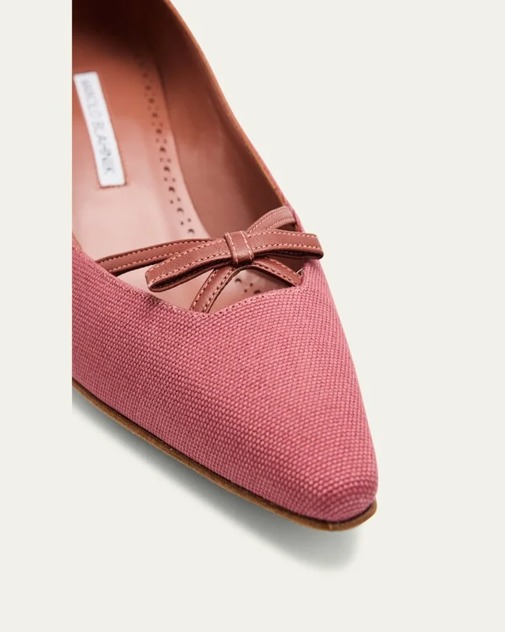 Grafa Woven Bow Kitten Pumps - Image 6