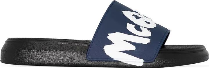 Graffiti-Logo Slip-On Slides