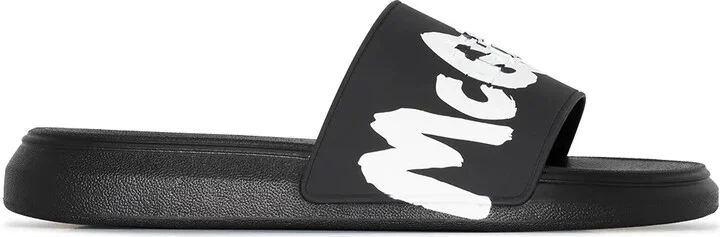 Graffiti-Logo Slip-On Slides