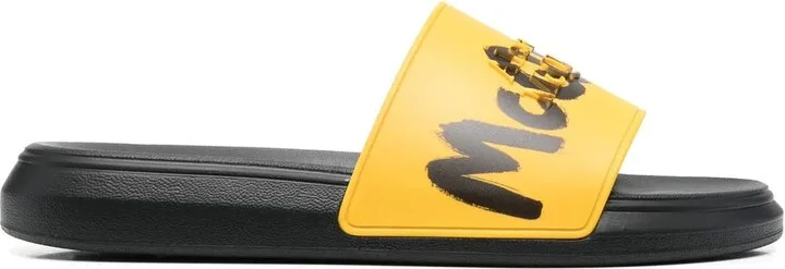 Graffiti-Logo Slip-On Slides