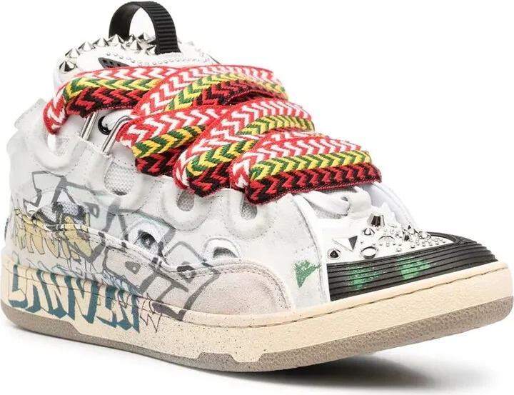 Graffiti-Print Lace-Up Sneakers - Image 2