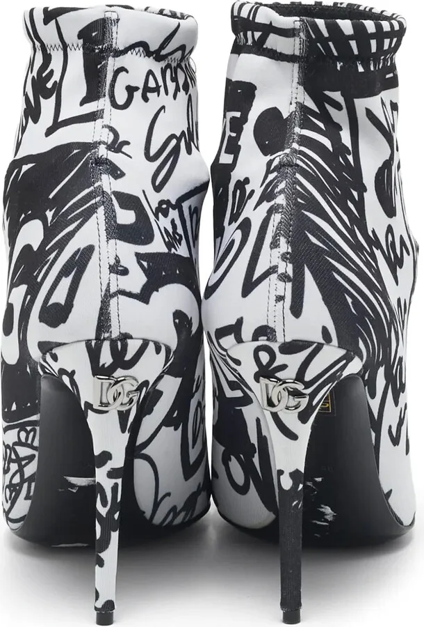 Graffiti-Print Sock Boots - Image 3