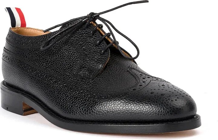 Grain-Textured Leather Oxfords - Image 2