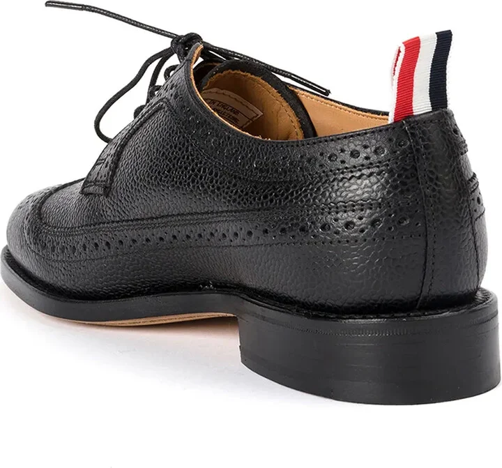 Grain-Textured Leather Oxfords - Image 3