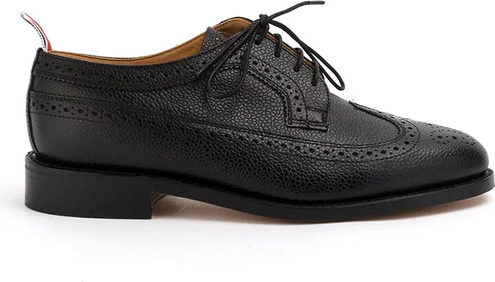Grain-Textured Leather Oxfords