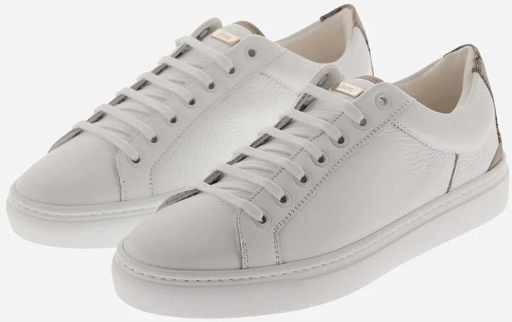 Grained Leather And Monogram Trainers - Image 2