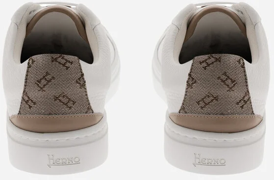 Grained Leather And Monogram Trainers - Image 3