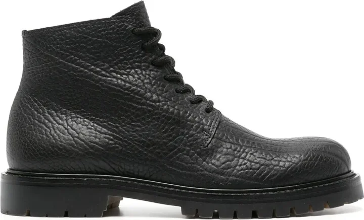 Grained Leather Ankle Boots