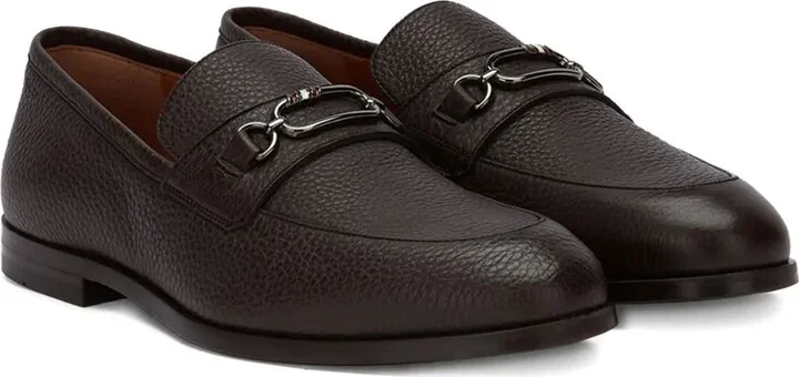 Grained-Leather Buckle-Detail Loafers - Image 2