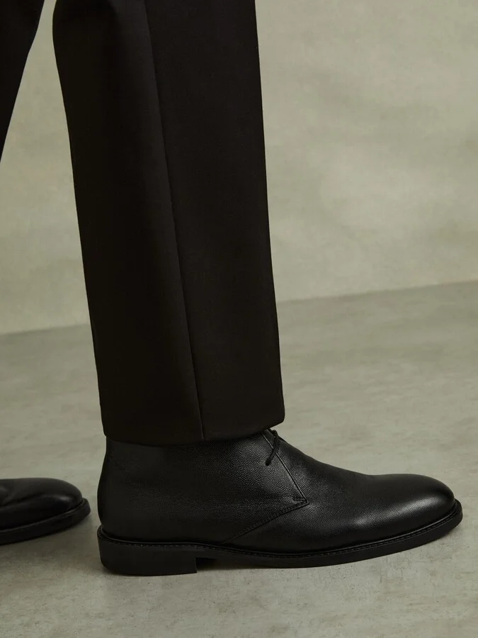Grained Leather Chukka Boots - Image 2