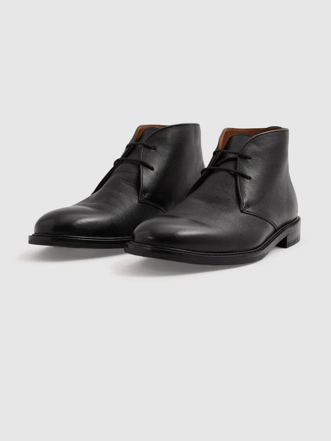 Grained Leather Chukka Boots - Image 3