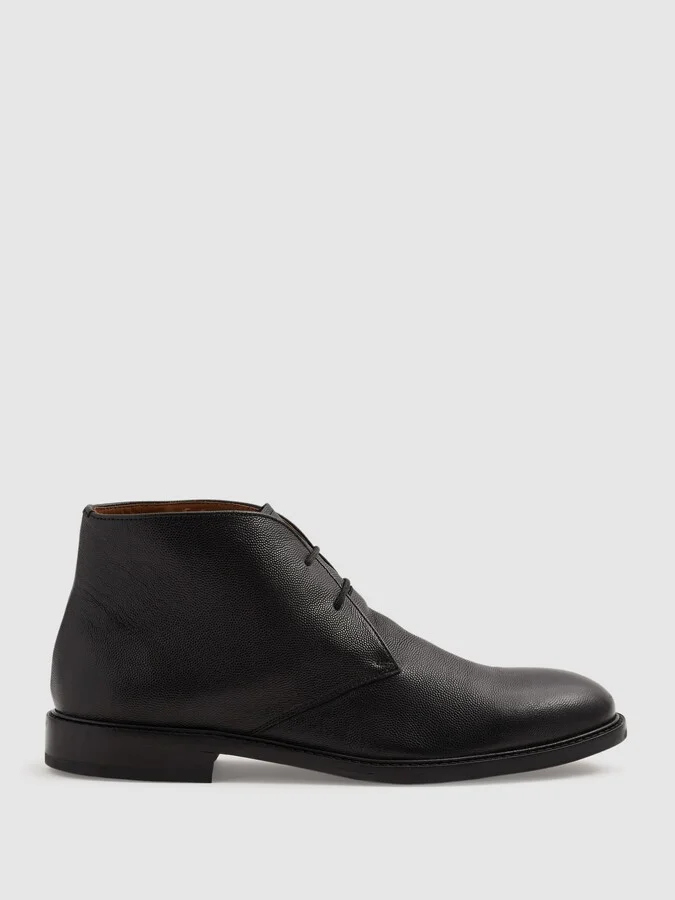 Grained Leather Chukka Boots