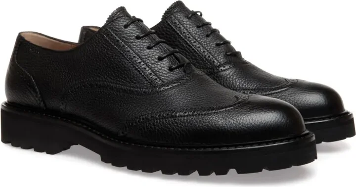 grained-leather lace-up Oxford shoes - Image 2