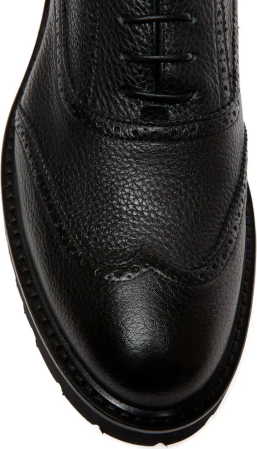 grained-leather lace-up Oxford shoes - Image 4