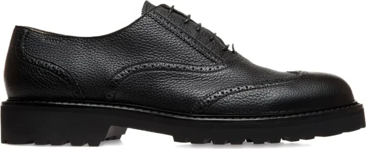 grained-leather lace-up Oxford shoes